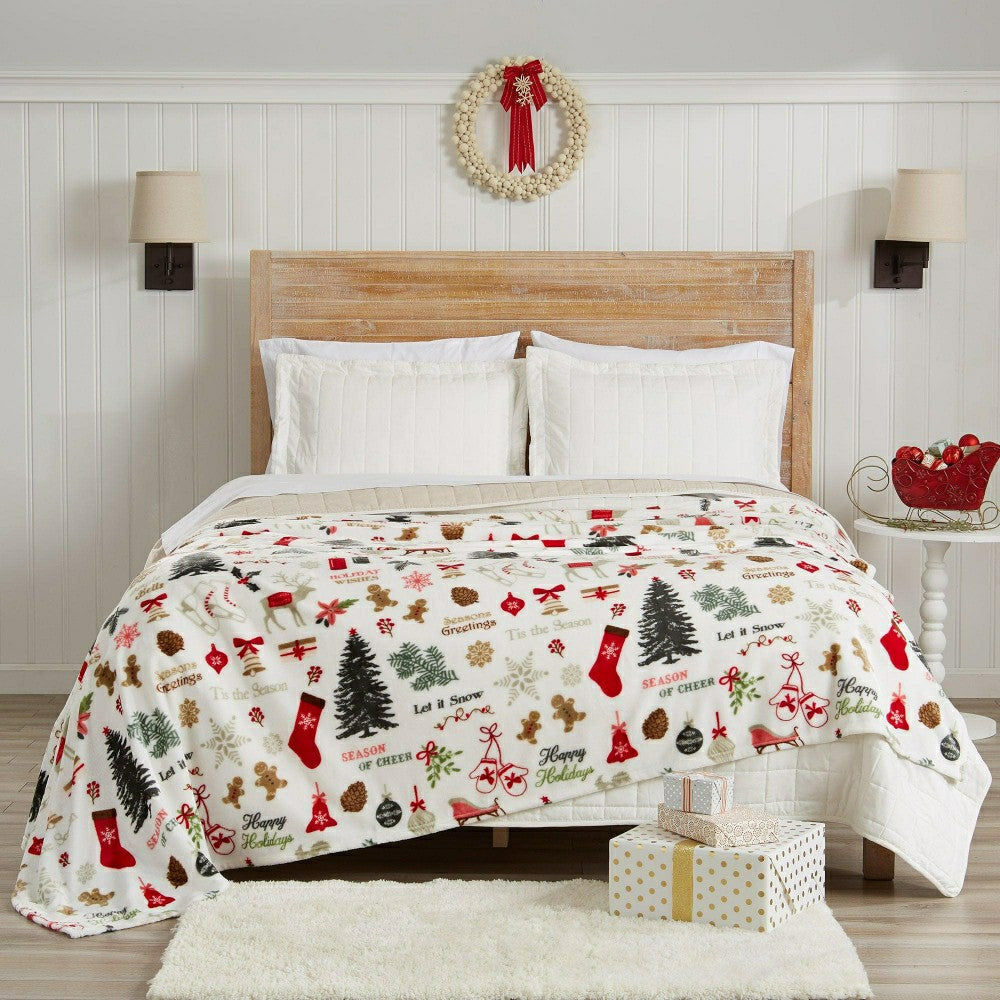 Velvet Throw Blanket - Pearl Collection | Plow & Hearth