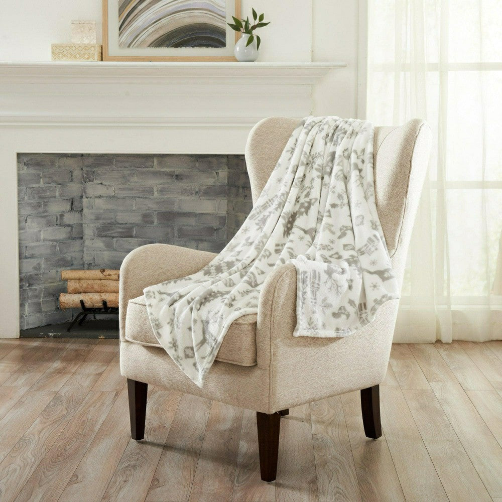 Velvet Throw Blanket - Pearl Collection | Plow & Hearth