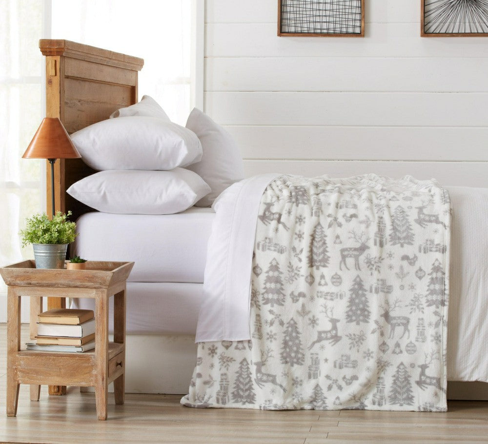 Velvet Throw Blanket - Pearl Collection | Plow & Hearth