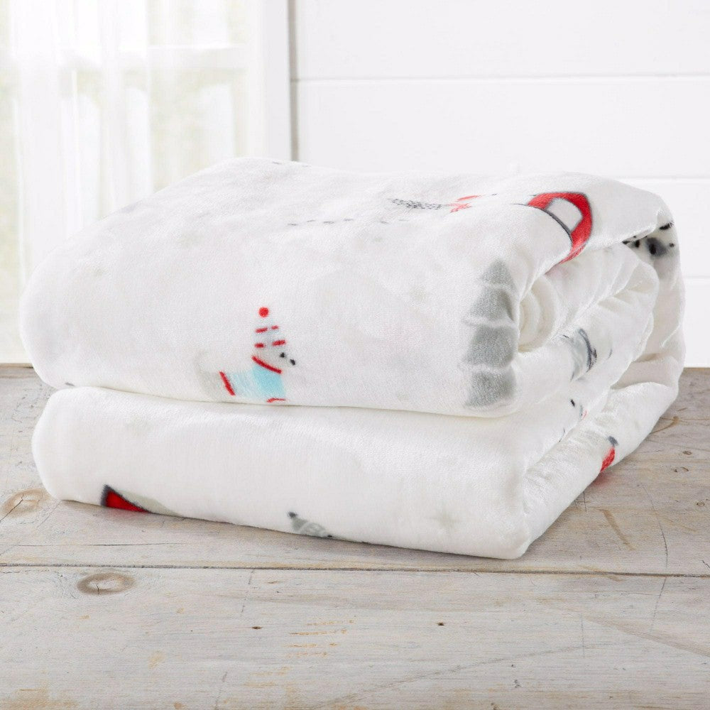 Velvet Throw Blanket - Pearl Collection | Plow & Hearth