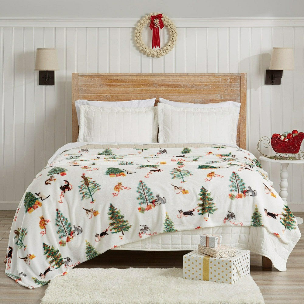 Velvet Throw Blanket - Pearl Collection | Plow & Hearth