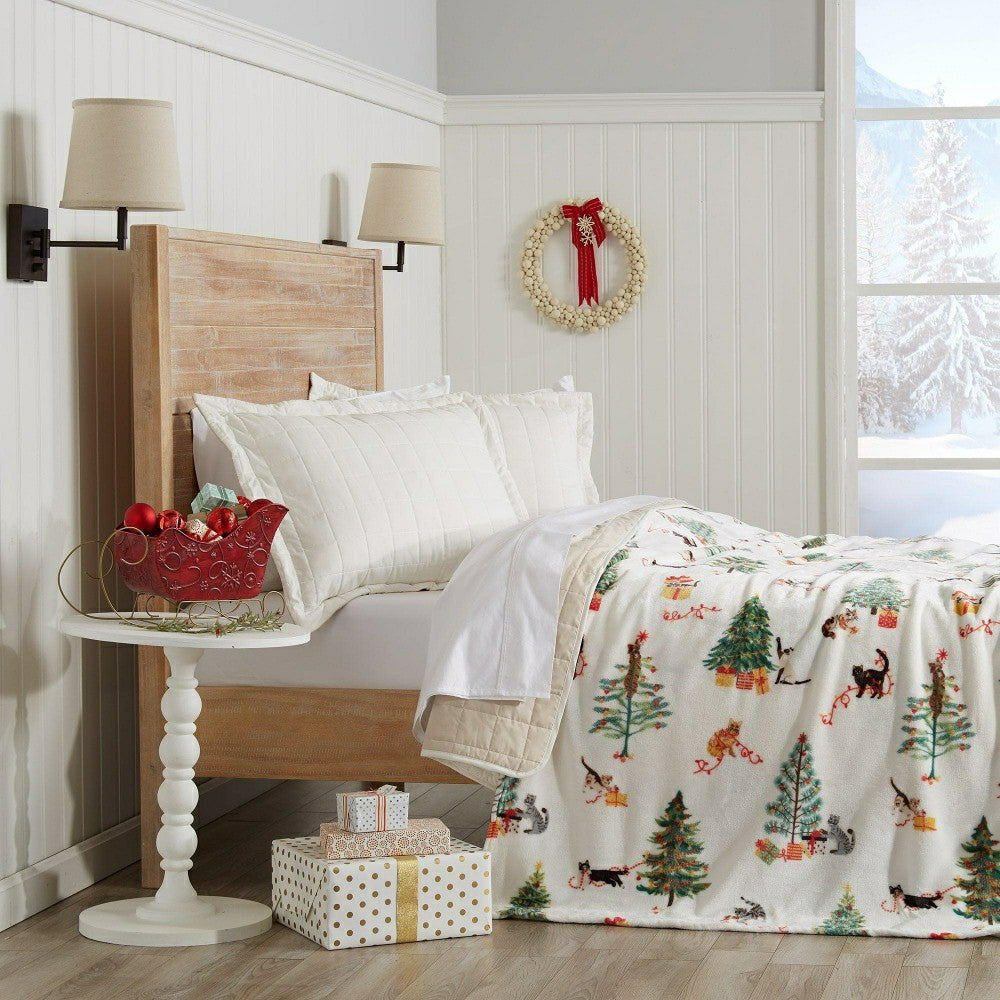 Velvet Throw Blanket - Pearl Collection | Plow & Hearth
