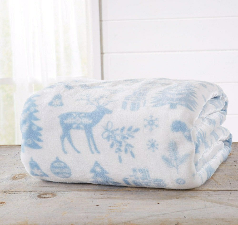 Velvet Throw Blanket - Pearl Collection | Plow & Hearth