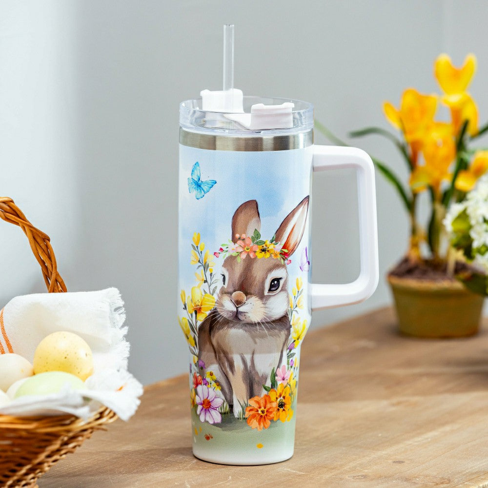 Bunny Blooms Tumbler Canyon Cup Double Wall Stainless Steel, Bunny in  | Plow & Hearth