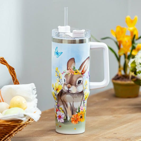 Bunny Blooms Tumbler Canyon Cup Double Wall Stainless Steel, Bunny in  | Plow & Hearth