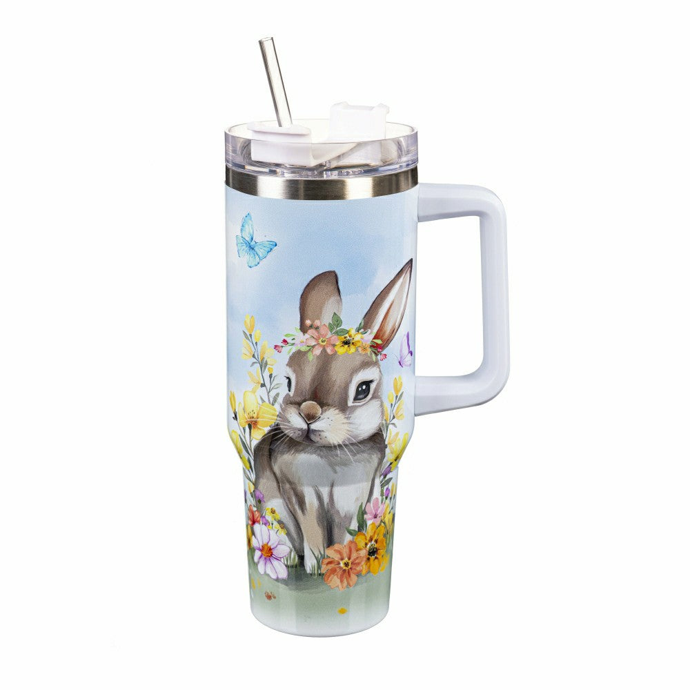 Bunny Blooms Tumbler Canyon Cup Double Wall Stainless Steel, Bunny in  | Plow & Hearth