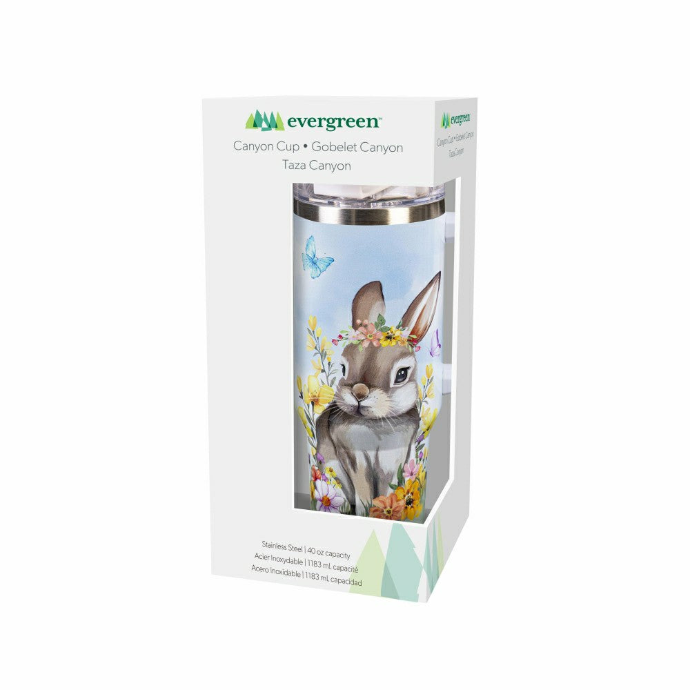 Bunny Blooms Tumbler Canyon Cup Double Wall Stainless Steel, Bunny in  | Plow & Hearth