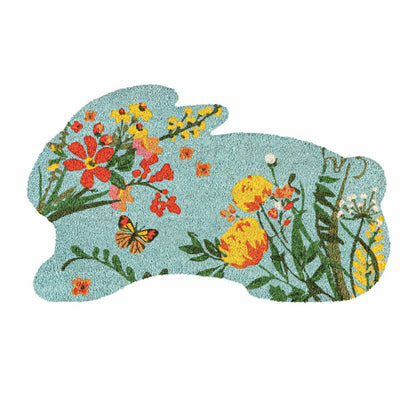 Hop Into Spring Floral Shaped Coir Mat | Plow & Hearth