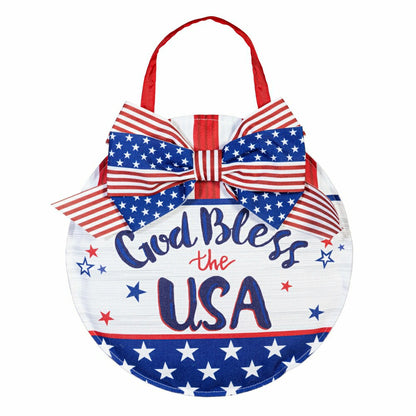 Bless The USA Bow Door Decor | Plow & Hearth