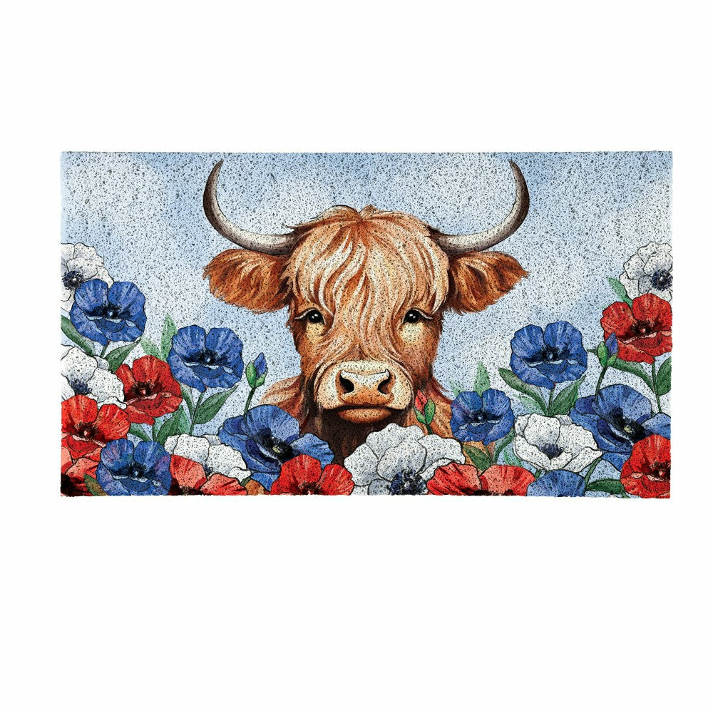 American Classic Highland Cow PVC Trapper Mat, 28"x16" | Plow & Hearth
