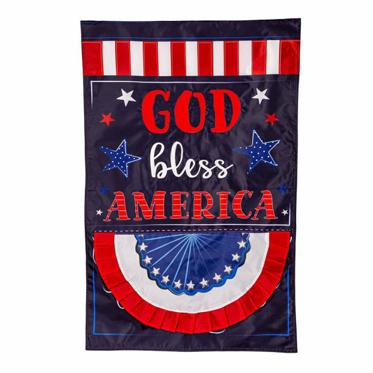 Patriotic God Bless America Applique House Flag | Plow & Hearth