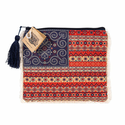 Boho Americana Flag Zipper Pouch | Plow & Hearth