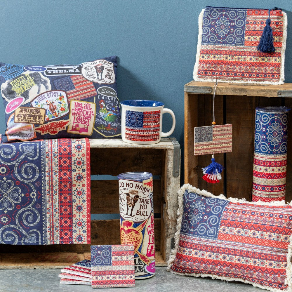 Boho Americana Flag Zipper Pouch | Plow & Hearth