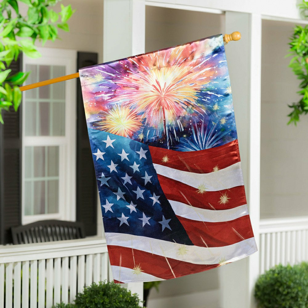 American Classic Fireworks Lustre House Flag | Plow & Hearth