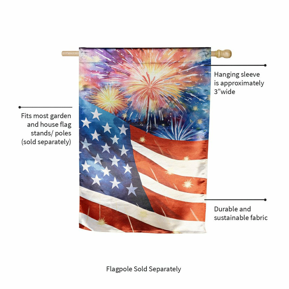 American Classic Fireworks Lustre House Flag | Plow & Hearth