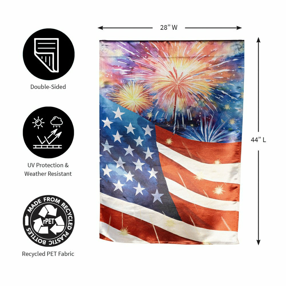 American Classic Fireworks Lustre House Flag | Plow & Hearth