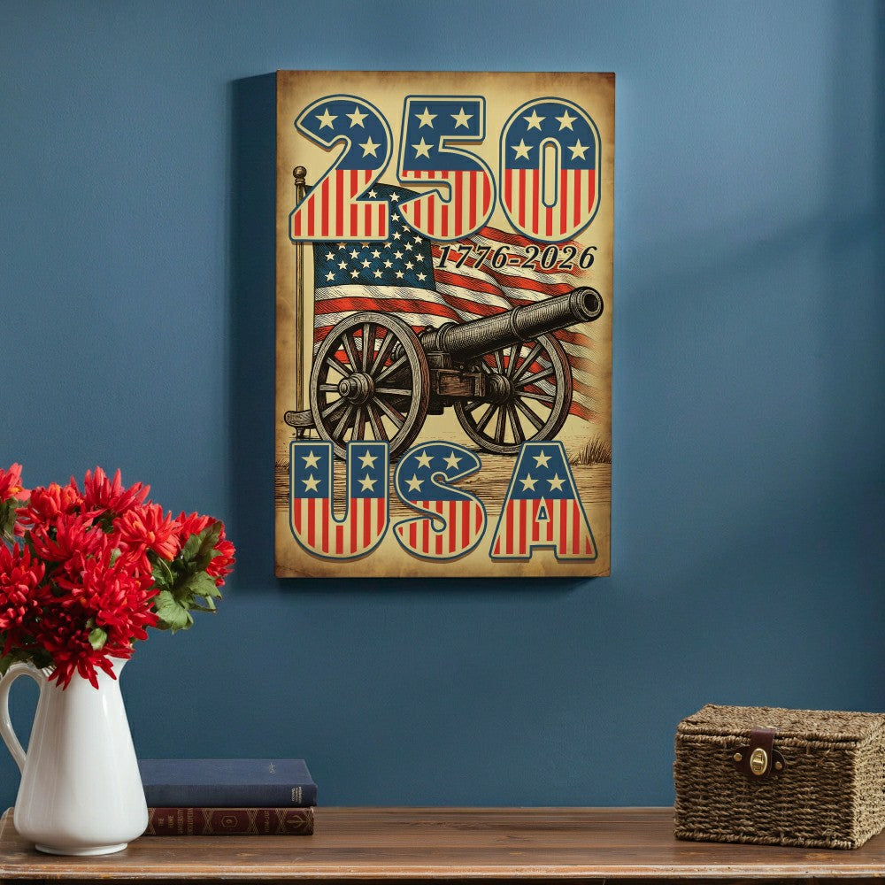 Red White & Bloom Indoor Wood Wall Décor, 250USA, 24"x16" | Plow & Hearth