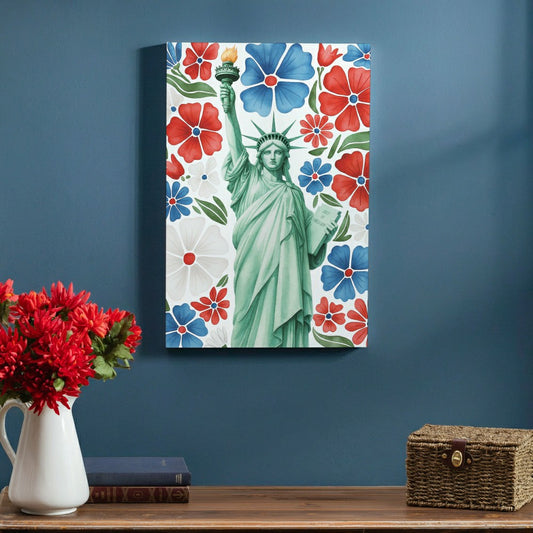 Red White & Bloom Indoor Wood Wall Décor, Statue of Liberty 24"x16" | Plow & Hearth