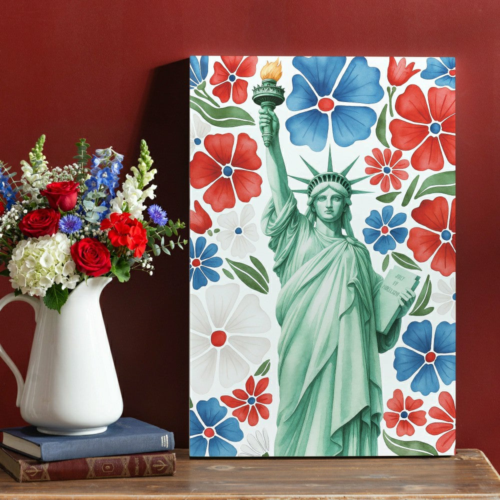 Red White & Bloom Indoor Wood Wall Décor, Statue of Liberty 24"x16" | Plow & Hearth