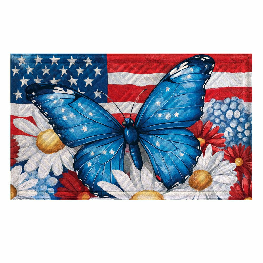 Patriotic Butterfly Embossed Mat | Plow & Hearth