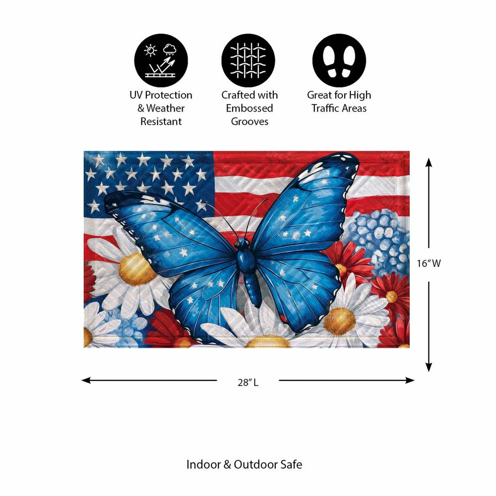 Patriotic Butterfly Embossed Mat | Plow & Hearth