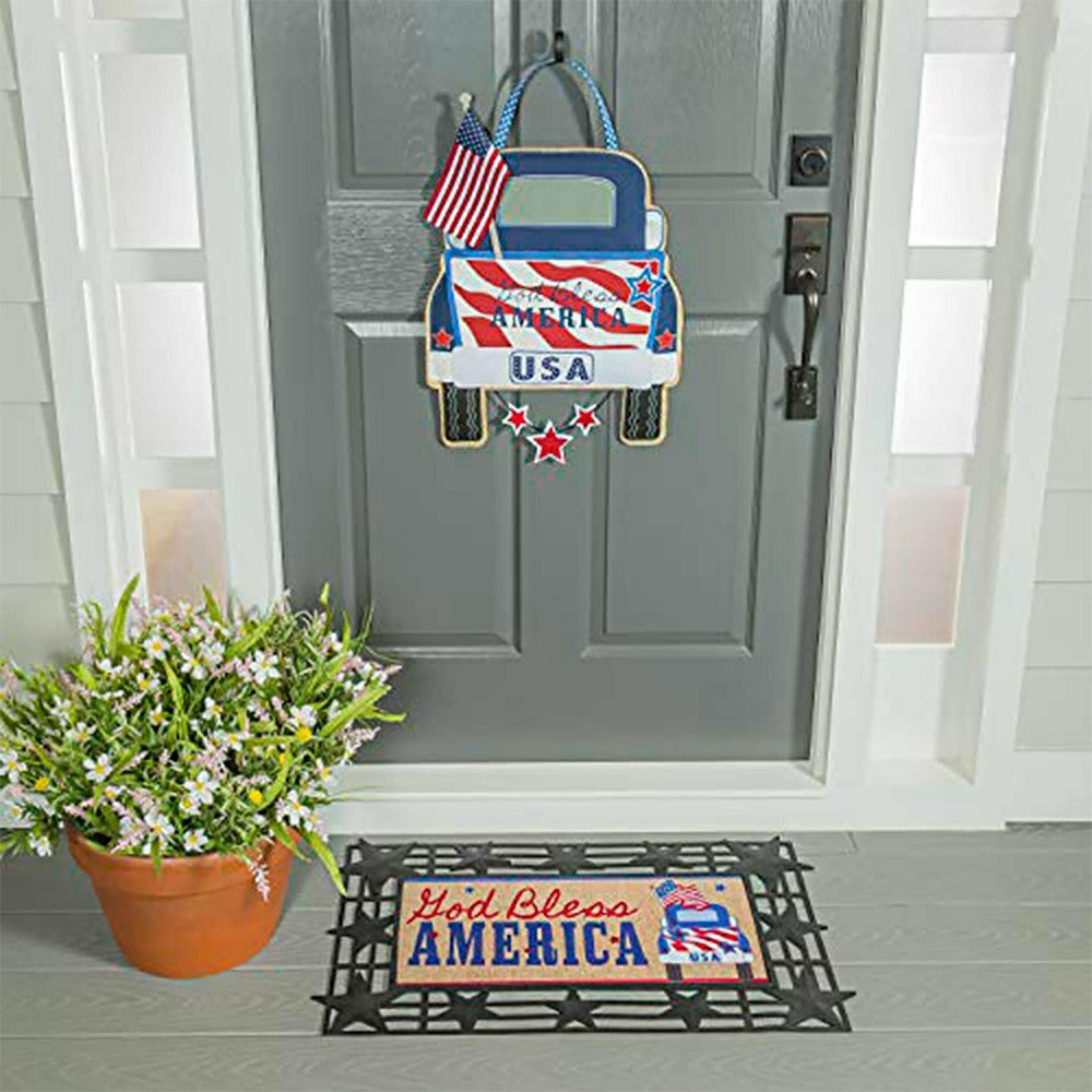 Patriotic Door Decor and Sassafras Mat Set | Plow & Hearth