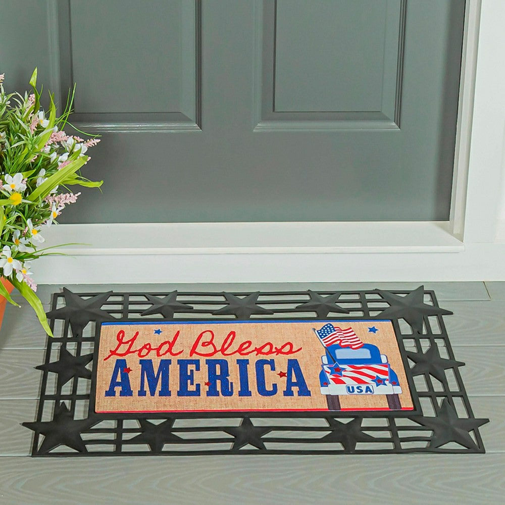 Patriotic Door Decor and Sassafras Mat Set | Plow & Hearth