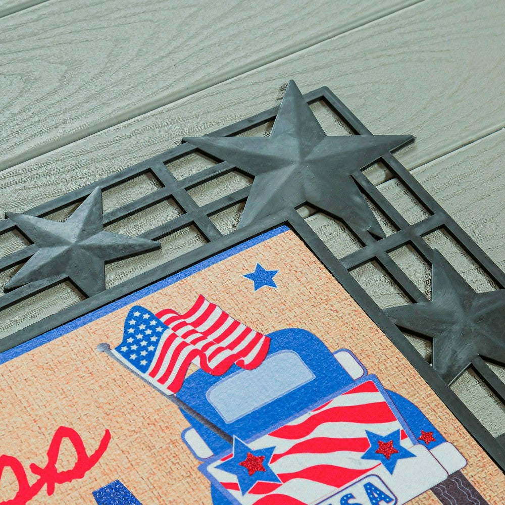 Patriotic Door Decor and Sassafras Mat Set | Plow & Hearth