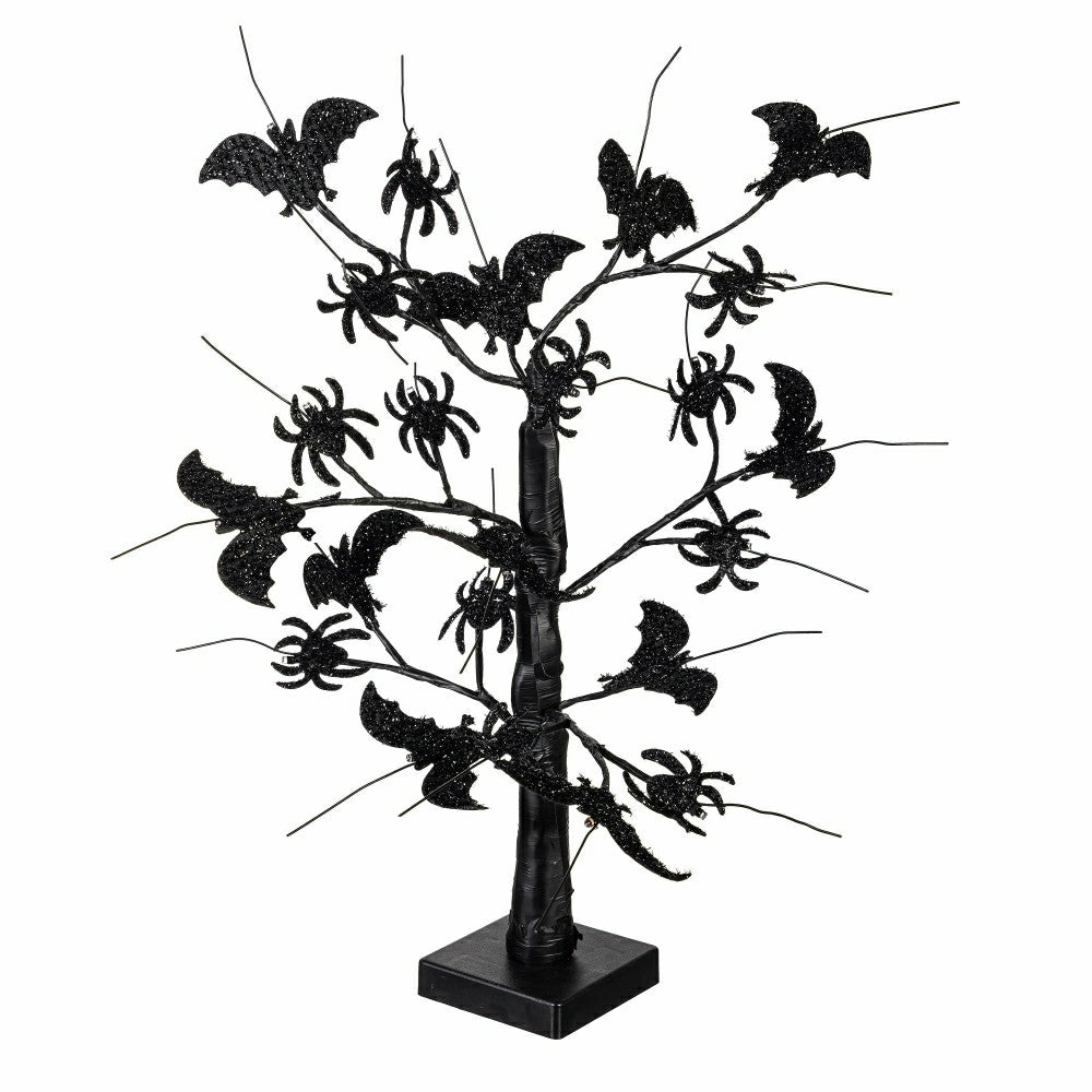 Bat and Spider Tree LED Table Décor, 20"H | Plow & Hearth