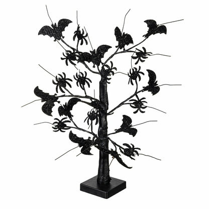 Bat and Spider Tree LED Table Décor, 20"H | Plow & Hearth