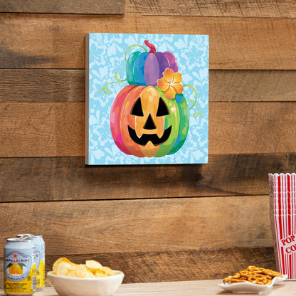 Summerween Indoor Wall Decor, Tropical Jack O'Lantern, 12" L x 12" H | Plow & Hearth