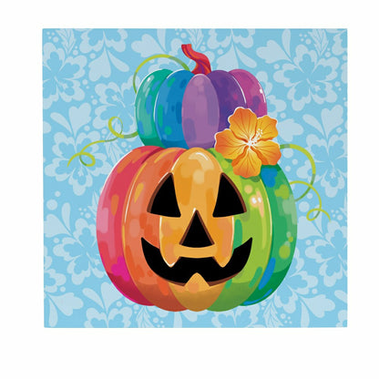 Summerween Indoor Wall Decor, Tropical Jack O'Lantern, 12" L x 12" H | Plow & Hearth