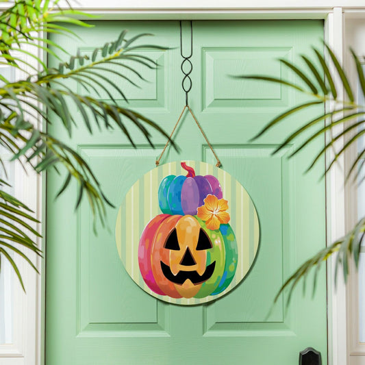 Summerween Tropical Jack O'Lantern, 18" Door Décor | Plow & Hearth
