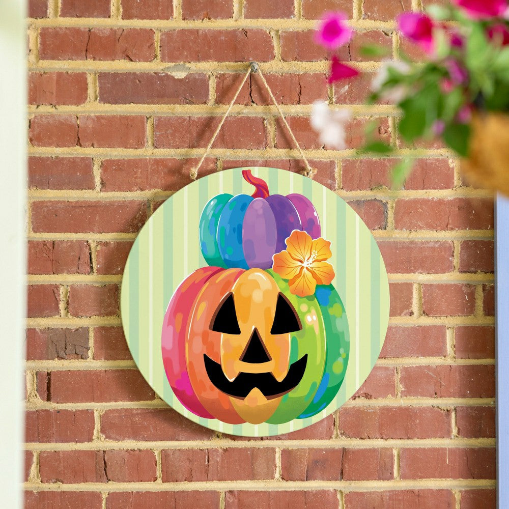 Summerween Tropical Jack O'Lantern, 18" Door Décor | Plow & Hearth