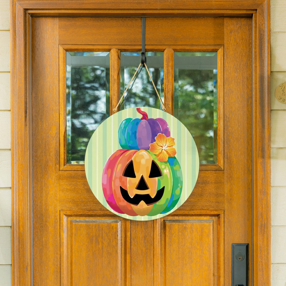 Summerween Tropical Jack O'Lantern, 18" Door Décor | Plow & Hearth