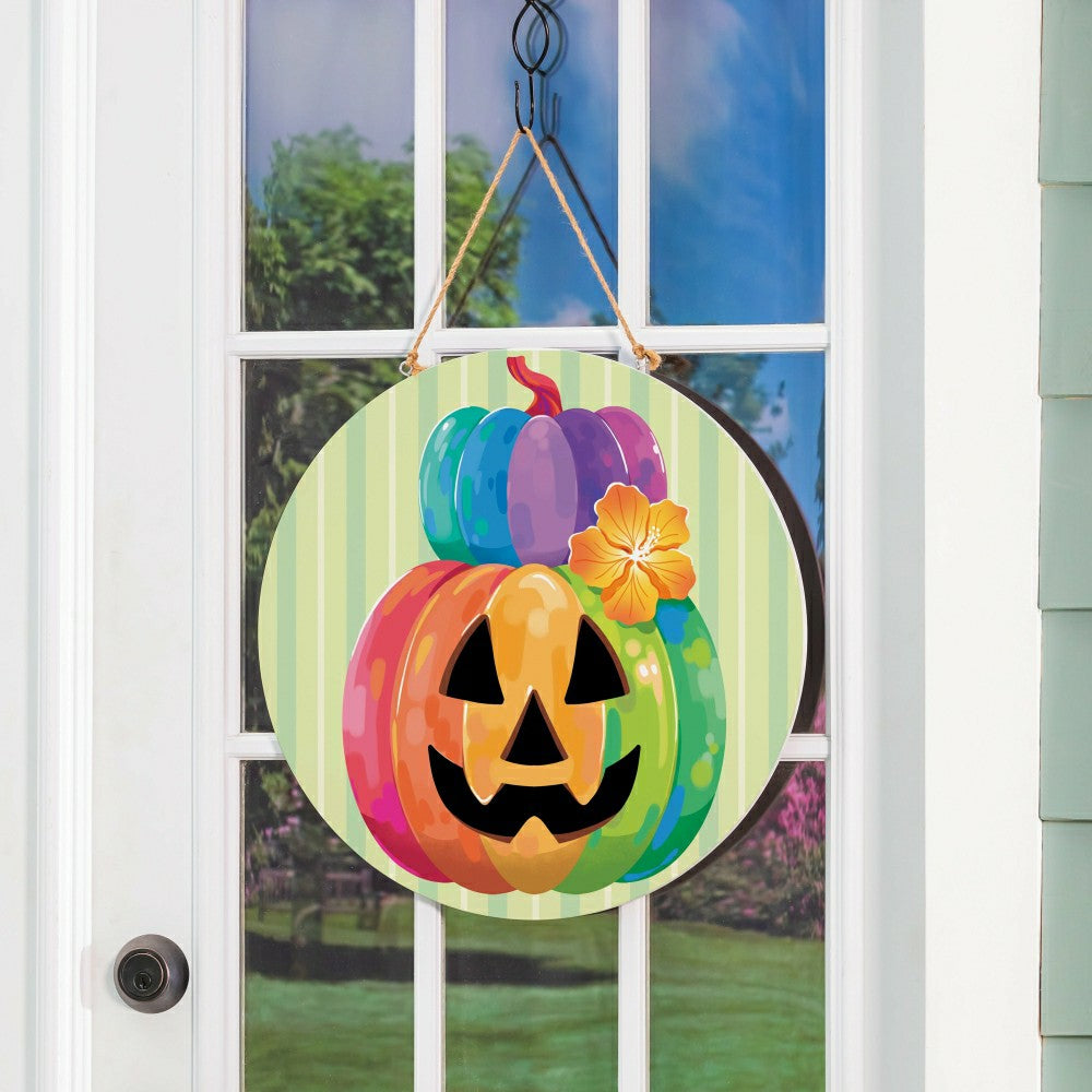 Summerween Tropical Jack O'Lantern, 18" Door Décor | Plow & Hearth