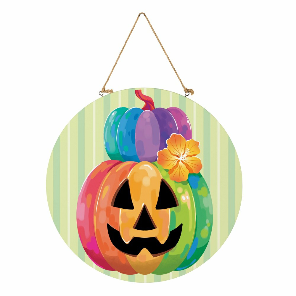 Summerween Tropical Jack O'Lantern, 18" Door Décor | Plow & Hearth