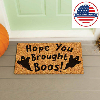 Hope You Brought Boos! Coir Doormat, 28"x16" | Plow & Hearth