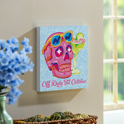 Summerween Indoor Wall Decor, Off Duty Skull, 12" L x 12" H | Plow & Hearth