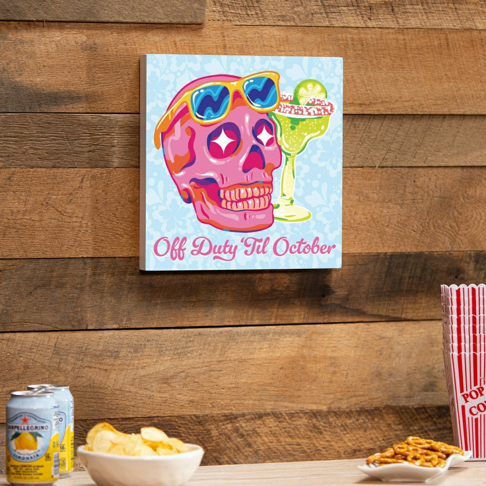 Summerween Indoor Wall Decor, Off Duty Skull, 12" L x 12" H | Plow & Hearth