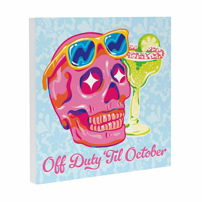 Summerween Indoor Wall Decor, Off Duty Skull, 12" L x 12" H | Plow & Hearth