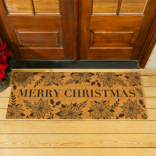 Coir Mat, "MERRY CHRISTMAS", 60"x24" | Plow & Hearth
