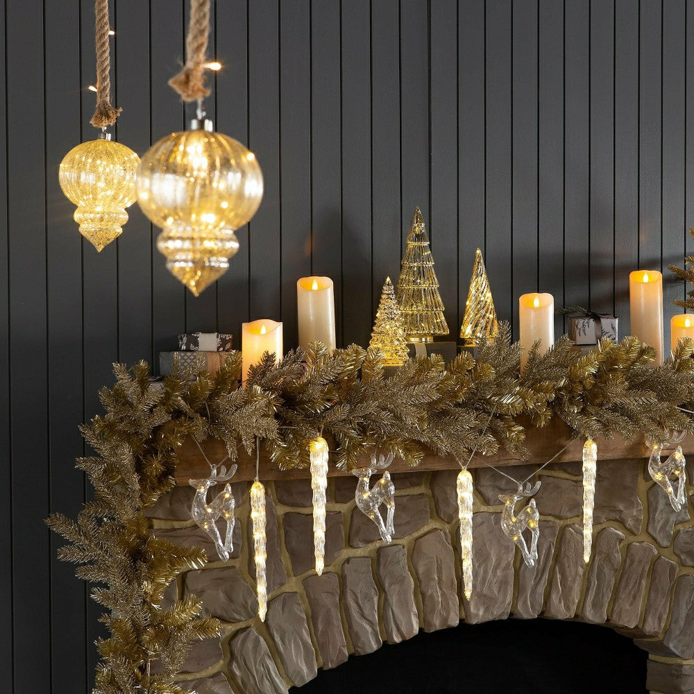 Glimmering Glass LED Holiday Trees, Set of 5 | Plow & Hearth