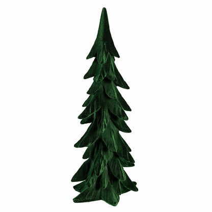 Shades of Emerald Table Décor Tree Flocked Resin Set | Plow & Hearth