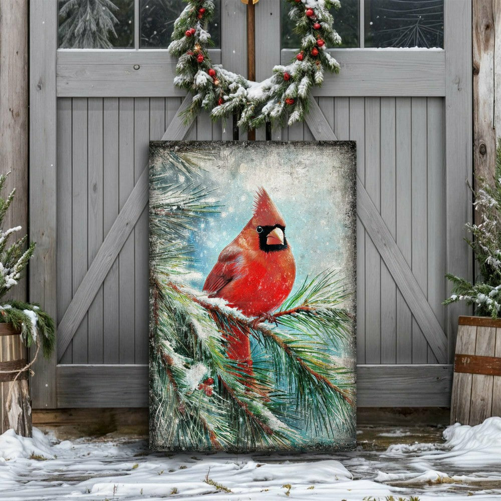 Vintage Cardinal Christmas Wall Art | Plow & Hearth
