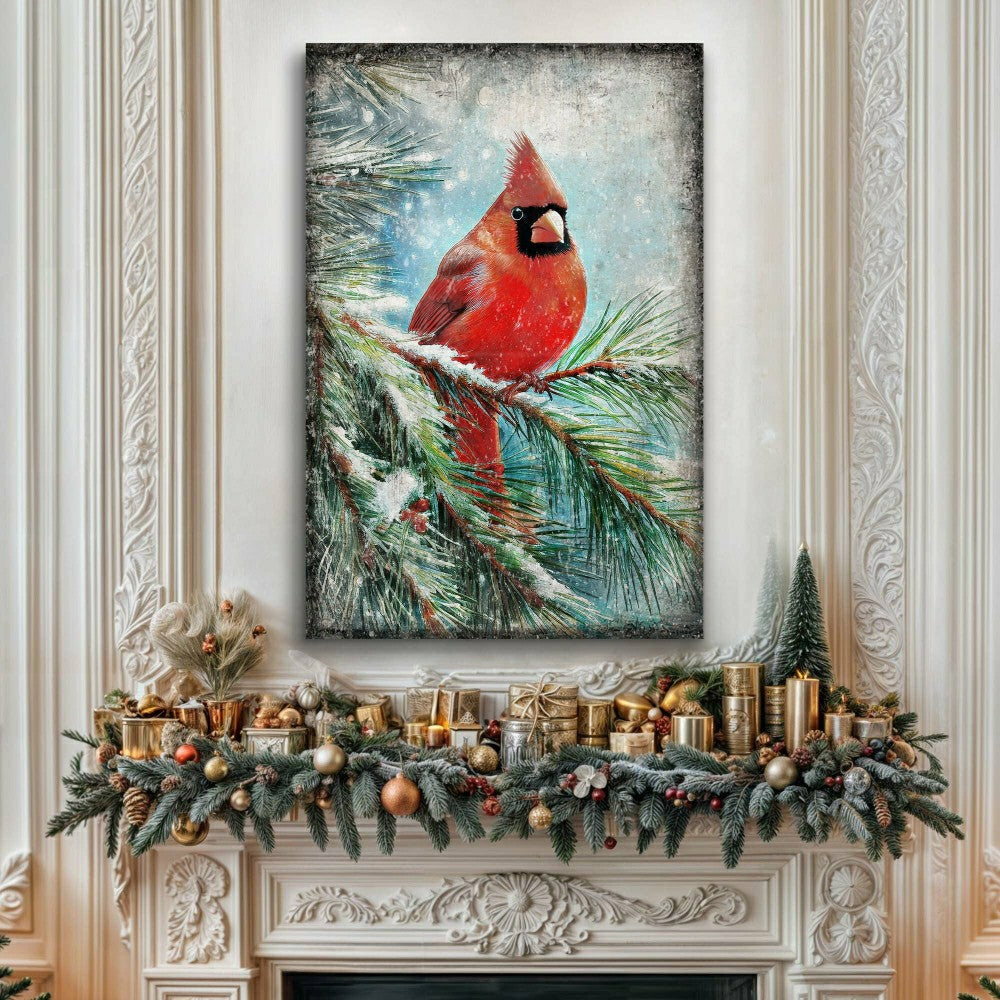 Vintage Cardinal Christmas Wall Art | Plow & Hearth