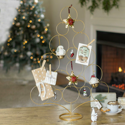 32" Gold Metal Tabletop Christmas Tree Ornament Holder | Plow & Hearth