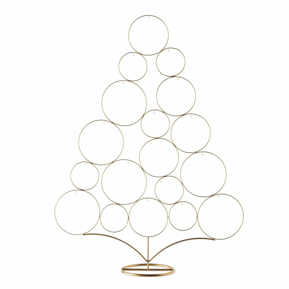 32" Gold Metal Tabletop Christmas Tree Ornament Holder | Plow & Hearth