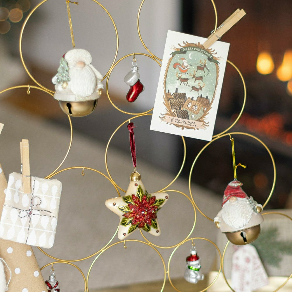 32" Gold Metal Tabletop Christmas Tree Ornament Holder | Plow & Hearth
