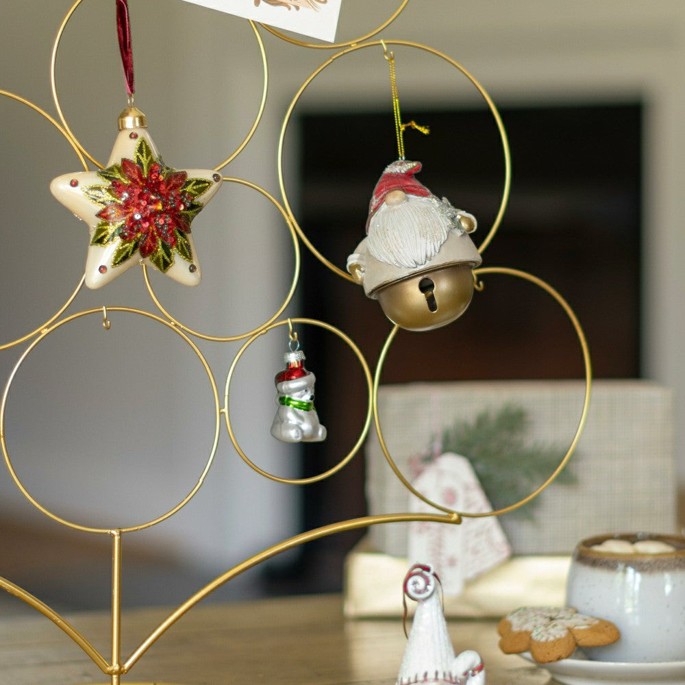32" Gold Metal Tabletop Christmas Tree Ornament Holder | Plow & Hearth